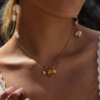 18K Gold Mom Heart Charm Necklace