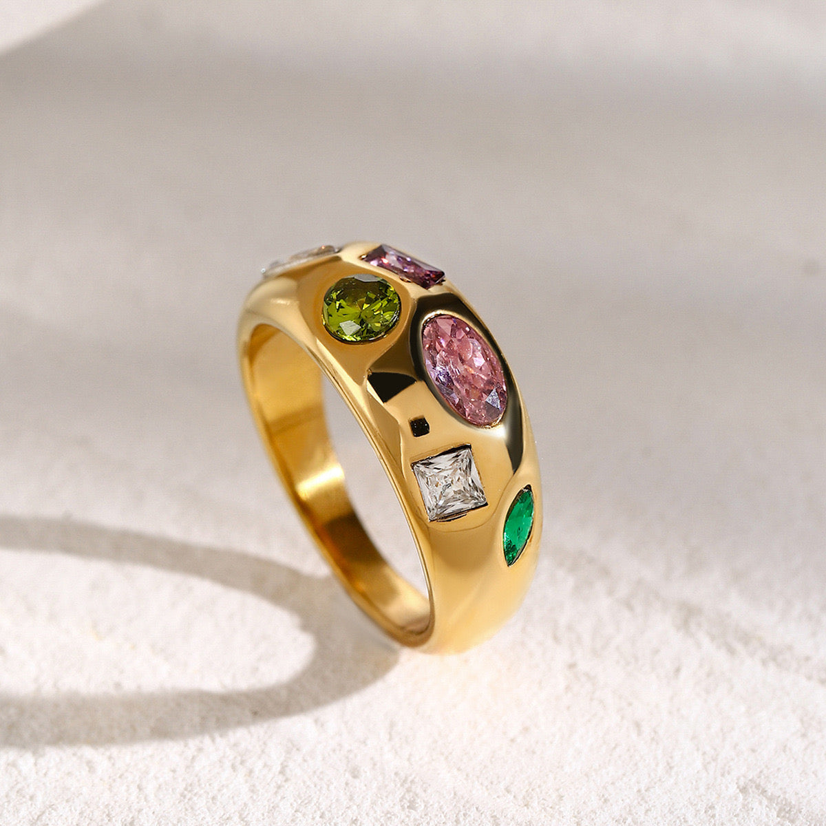 18K Gold Bejeweled Ring