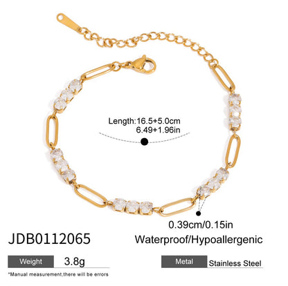 18K Gold Bejeweled Desire Heart Tennis Bracelet Stack