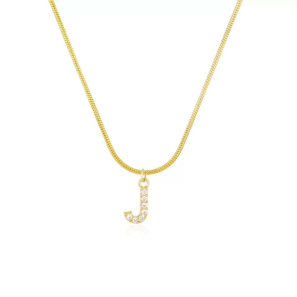 18K Gold Minimalist Glam Initial Necklace