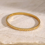 18K Gold Crystal Bangle Bracelet