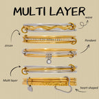 18K Gold and Silver Two Tone Spinelli Slim Bangle Bracelets Stack