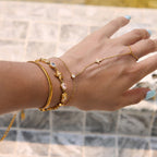 18K Gold Marina Royale Sea Shell Color Gems Bracelet