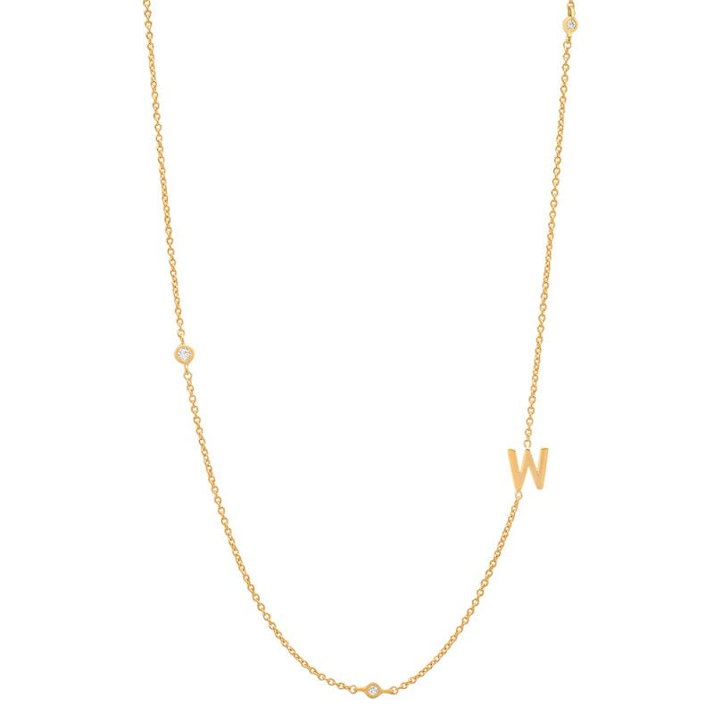 18K Gold Minimalist Starry Initial Choker Necklace