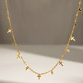 18K Gold Cross Dainty Chain Necklace