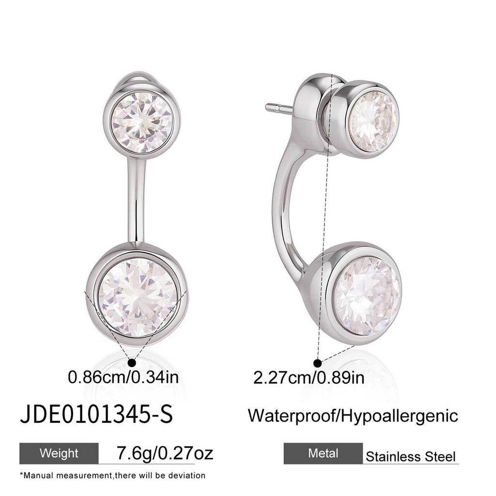 18K Gold and Silver Twin Flame Bezel Jacket Earrings