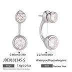 18K Gold and Silver Twin Flame Bezel Jacket Earrings