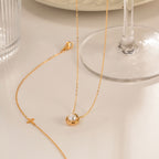 18K Gold Old Money Pearl Pendant Necklace