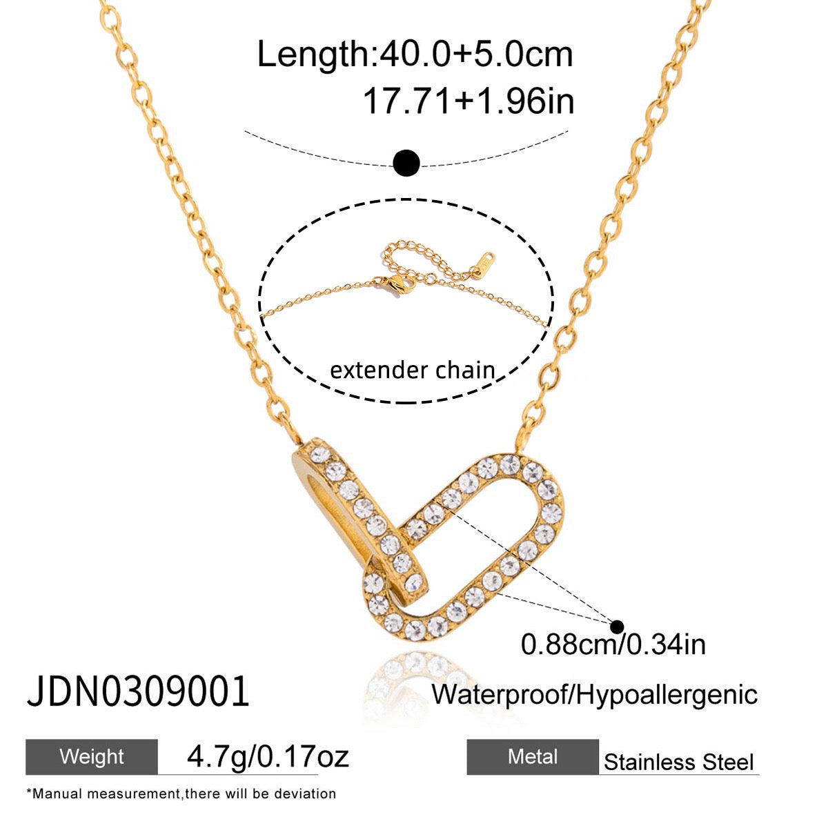 18K Gold Linked Desire Dainty Pendant CZ Necklace