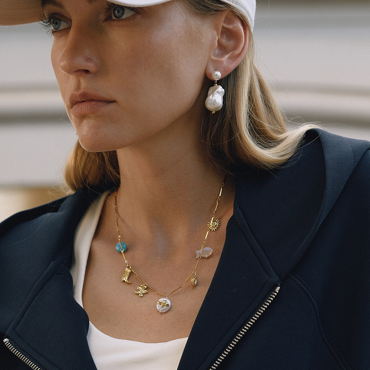 18K Gold Wicked West Cowgirl Charm Necklace