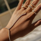 18K Gold Extra Shine Heart Eternity Tennis Ring
