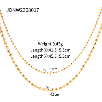 18K Gold Dainty Beaded Chain Layered Necklace Set