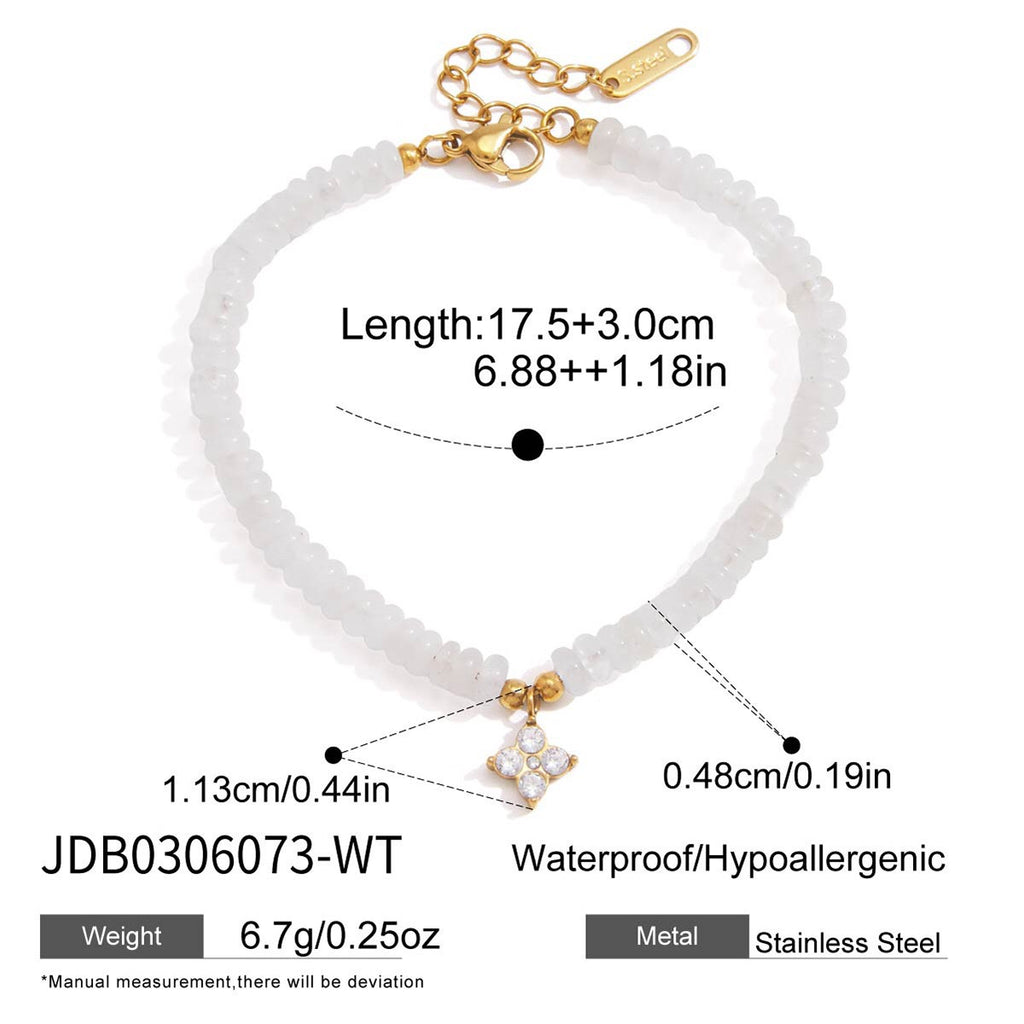 18K Gold Summer Carnival Color Beaded Charm Bracelet
