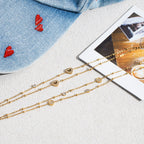 18K Gold Moonkiss Double Chain Heart Dainty Bracelet Stacks
