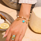 18K Gold Aqua Obsession Blue Starfish Statement Ring