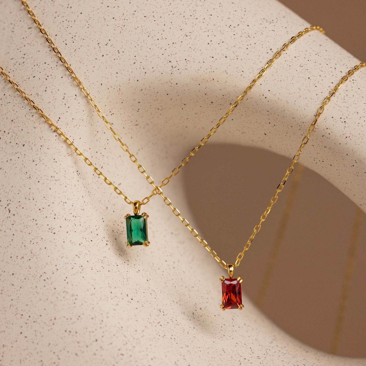 18K Gold Minimalist Birthstone Necklace