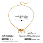 18K Gold Starry Ring Charm Pendant Herringbone Snake Chain Layered Necklace Set