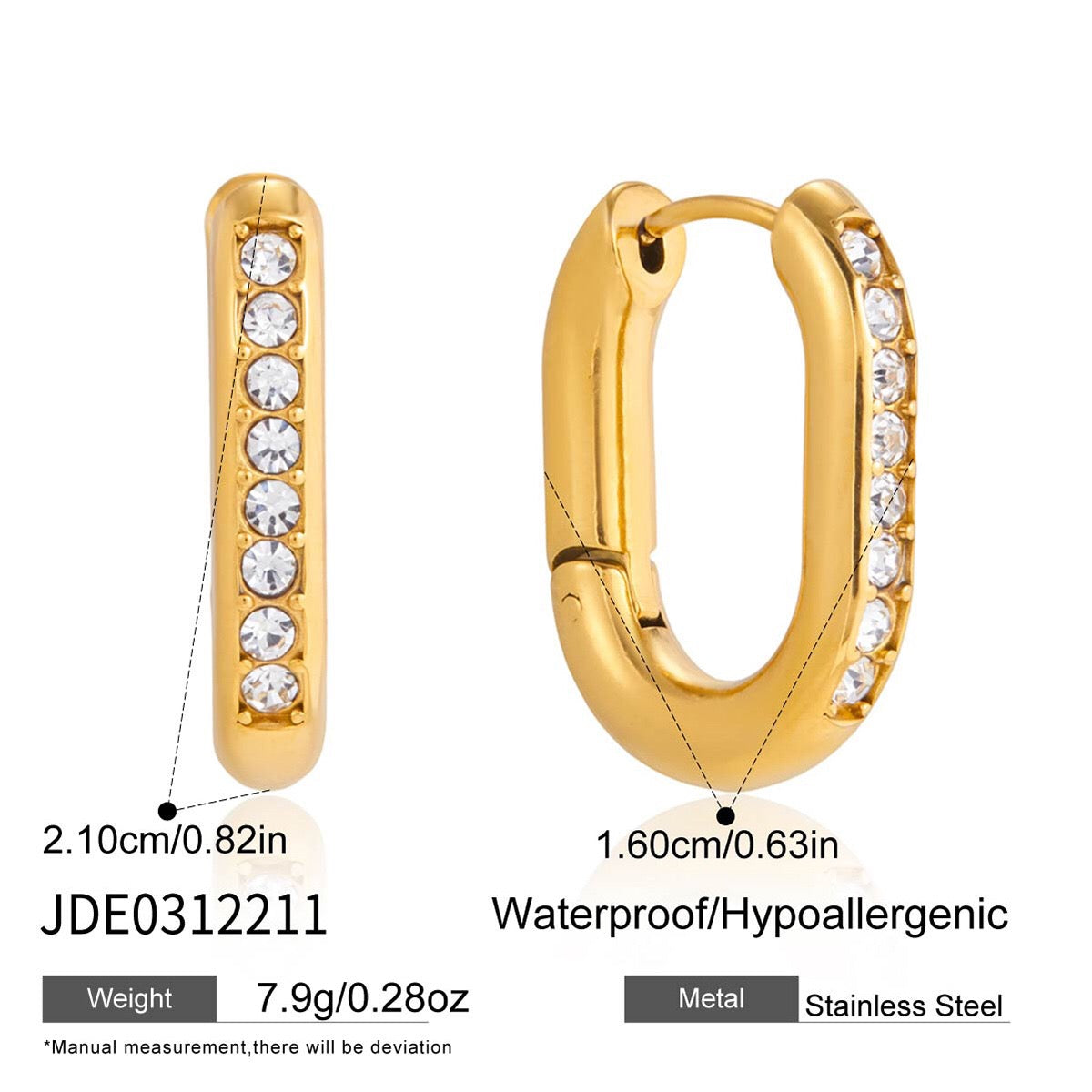 18K Gold and Silver Midnight Tease CZ Small Hoop Huggie Earrings