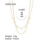 18K Gold Dainty Fringe Chain Layered Necklace