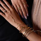 18K Gold Waterproof Flipped Heart Dainty Hand Jewelry Chain Bracelet
