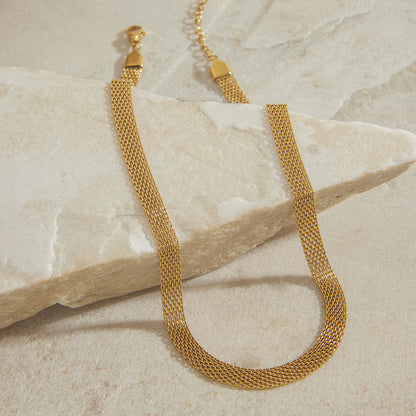18K Gold Chic Watch Band Chain Choker Necklace