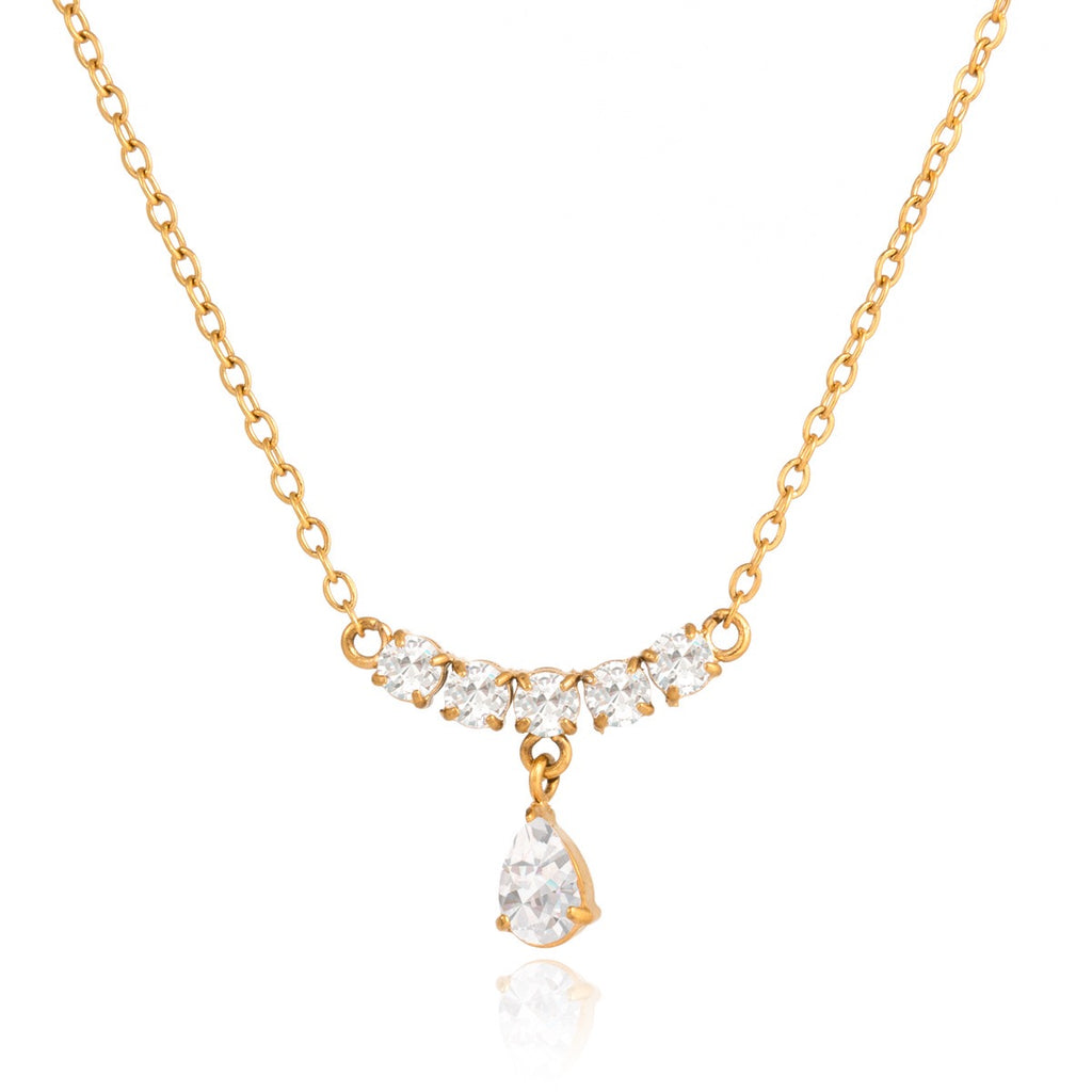 18K Gold High-wattage sparkle Pedant Y Shape Layered Necklace Set