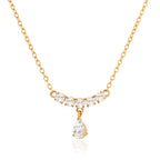 18K Gold High-wattage sparkle Pedant Y Shape Layered Necklace Set
