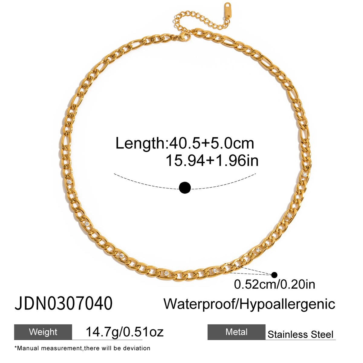 18K Gold Cosmic Glow Paperclip Curb Chain Layered Necklace Set