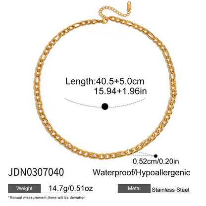 18K Gold Cosmic Glow Paperclip Curb Chain Layered Necklace Set