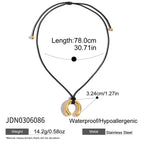 18K Gold Horseshoe Pendant Statement Extra Long Necklace