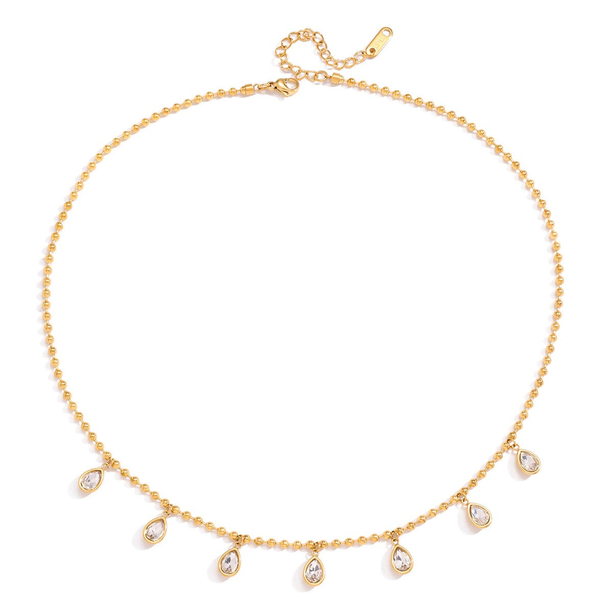 18K Gold Starlight Sprinkle Dainty CZ Chain Necklace