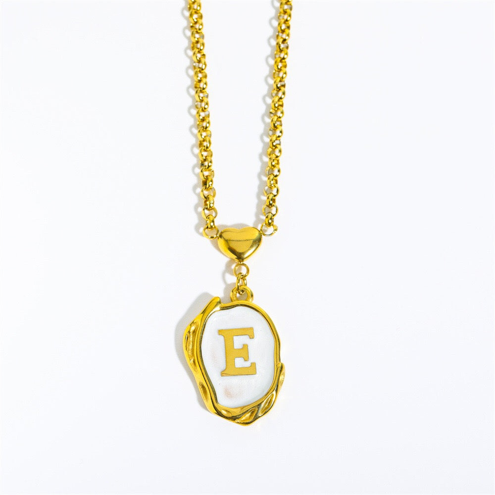 18K Gold Luxury Initial Pendant Necklace