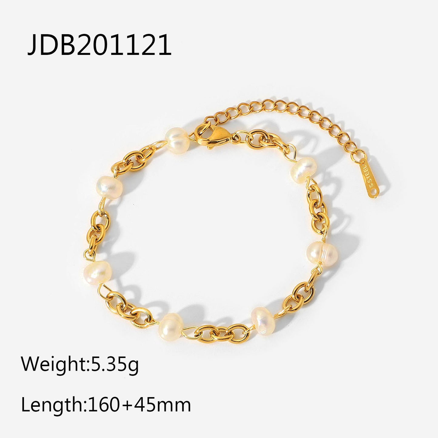 18K Gold Chic Pearl Chain Bracelet