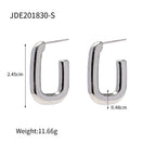 18K Gold U Shape Hoop Huggie Earrings