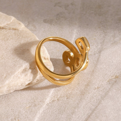 18K Gold Luxury Trio Heart Statement Ring