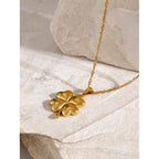 18K Gold Four Leaf Clover Necklace