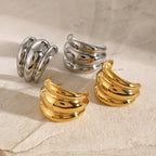 18K Gold Banana Statement Stud Earrings