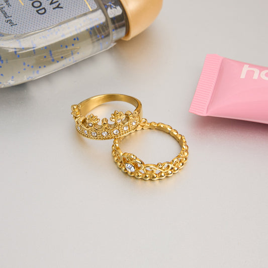 18K Gold Princess Tiara Statement Ring