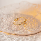 18K Gold Bejeweled Butterfly Ring