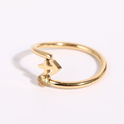 18K Gold Zodiac Birthstone Ring