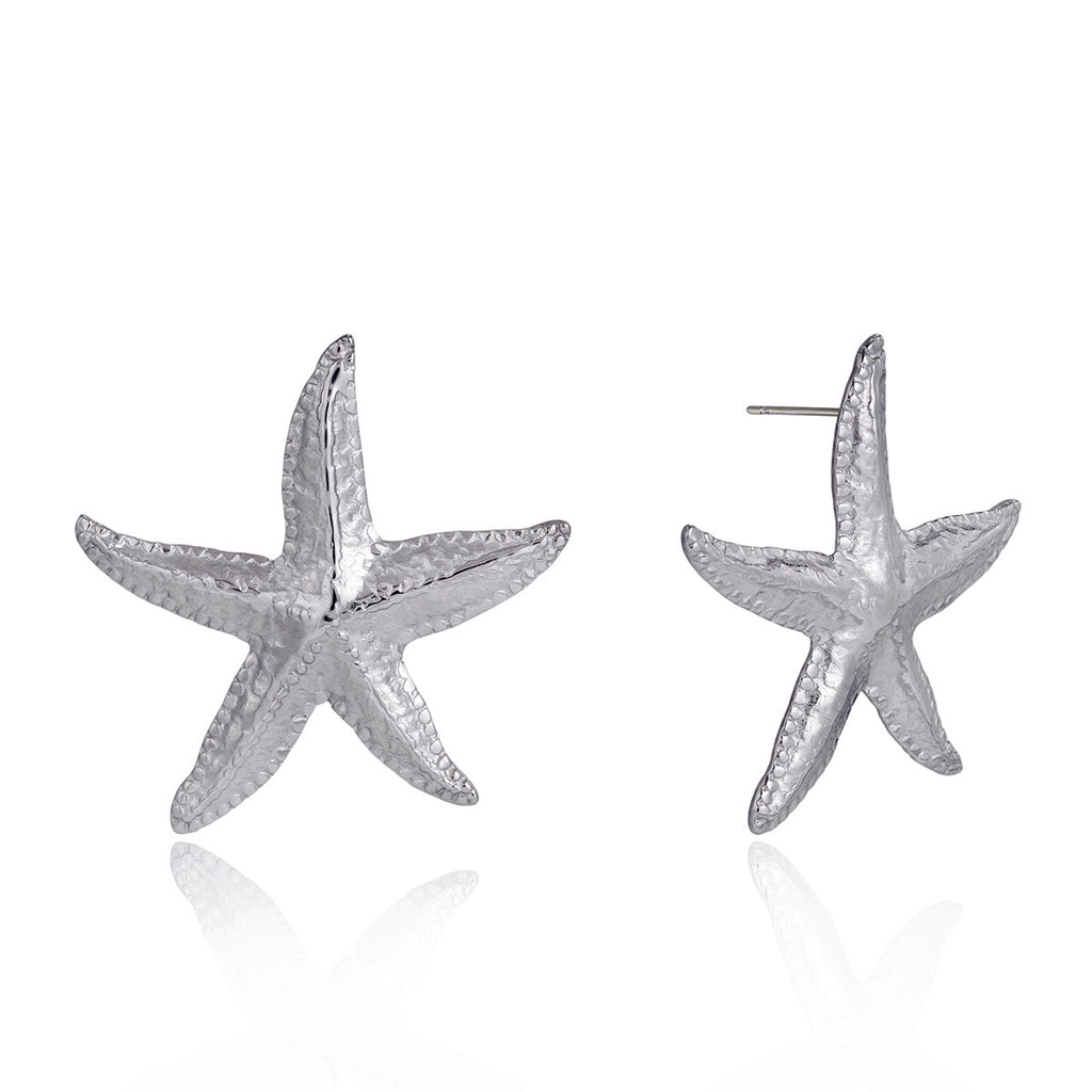Silver Siren Starfish Statement Stud Earrings