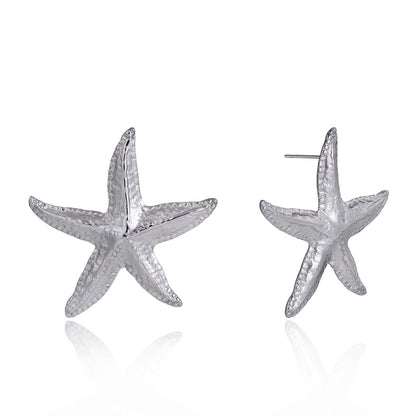 Silver Siren Starfish Statement Stud Earrings