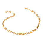 18K Gold Modern Figaro Chain Choker Necklace