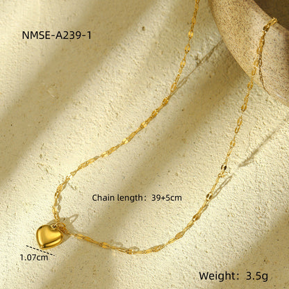 18K Gold Minimalist Heart Necklace