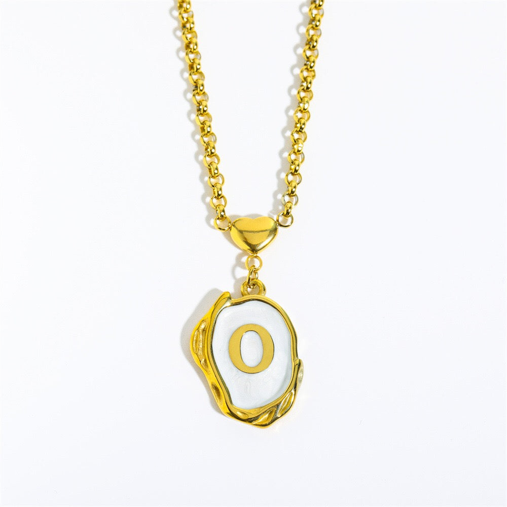 18K Gold Luxury Initial Pendant Necklace