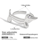 18K Gold Pet Lovers Cat and Dog Stacking Ring