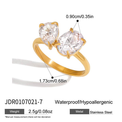18K Gold Diamond Royale Statement CZ Cocktail Ring