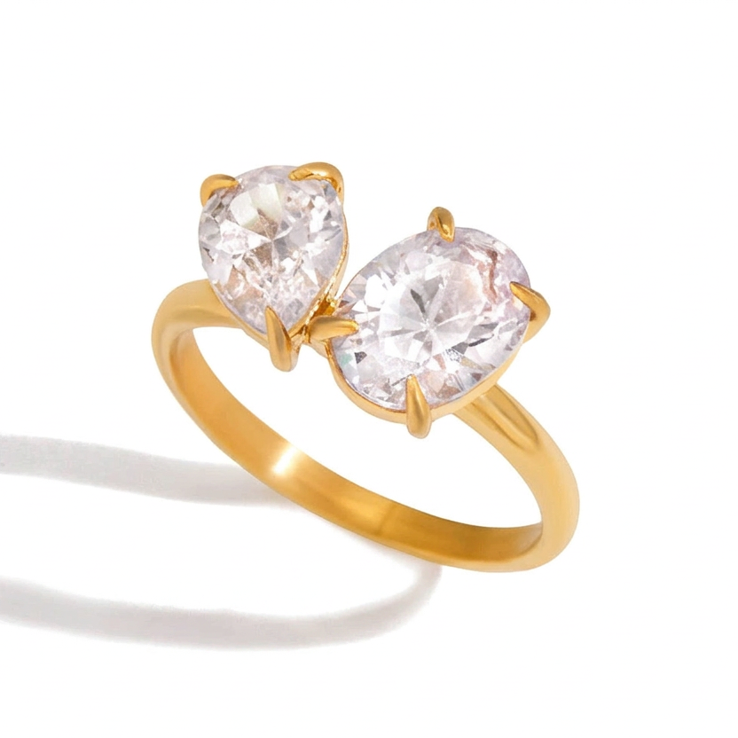 18K Gold Diamond Royale Statement CZ Cocktail Ring