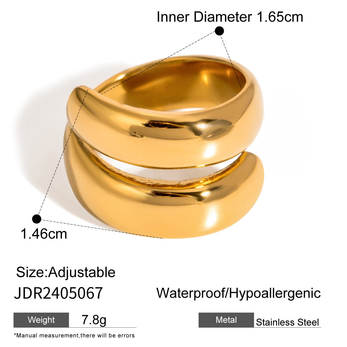 18K Gold Double Band Ring