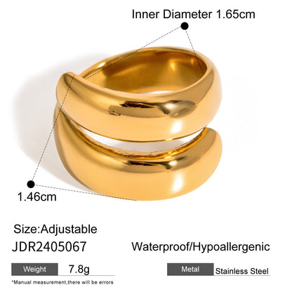 18K Gold Double Band Ring